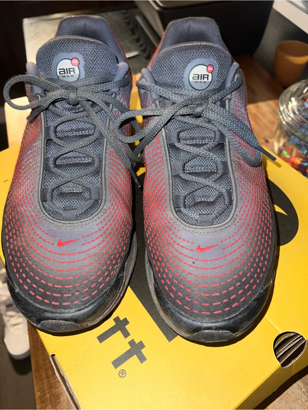 Nike Men’s Grey and Red Air Max Athletic Shoes